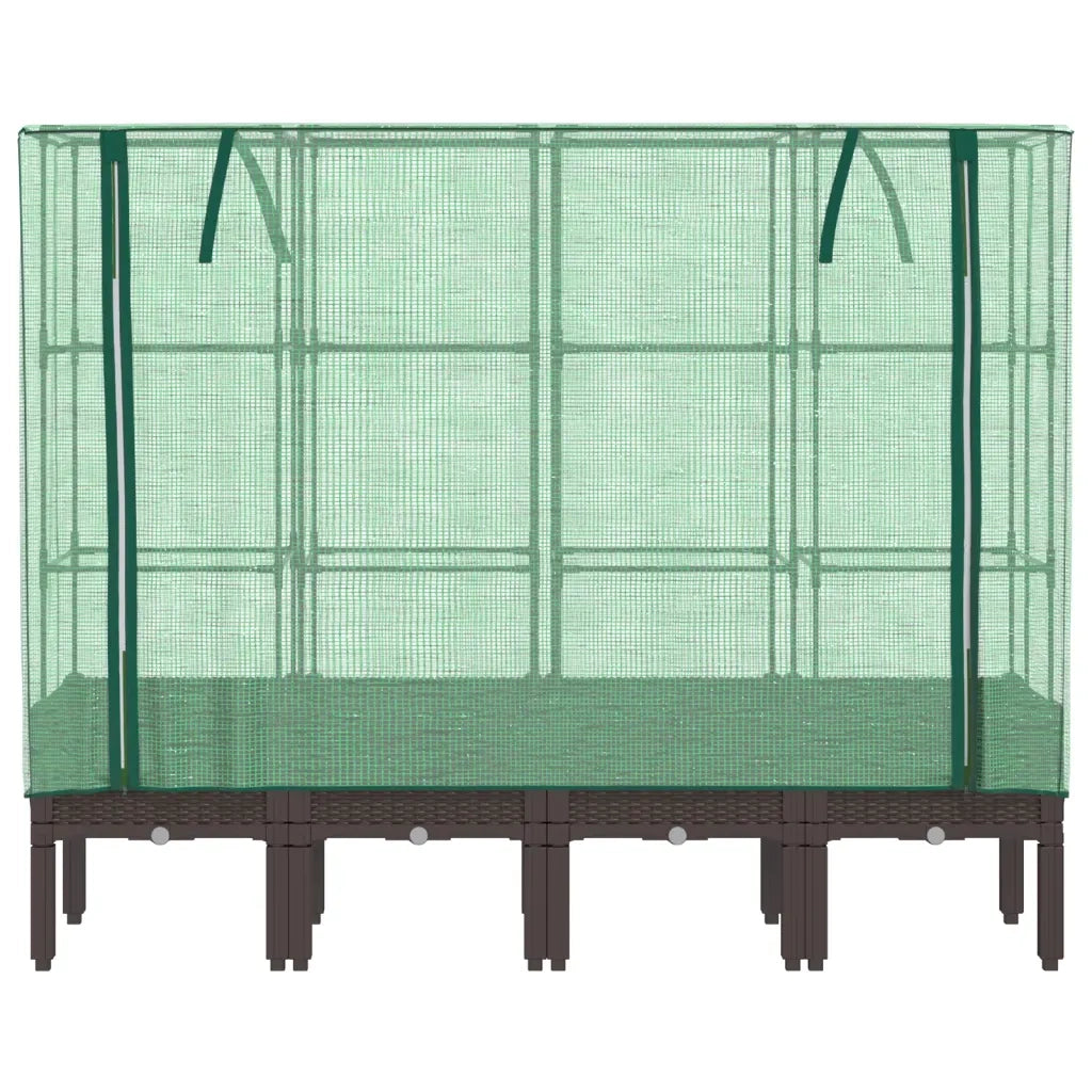 Letto Rialzato con Copertura Serra Effetto Rattan 160x40x140 cm 4015807