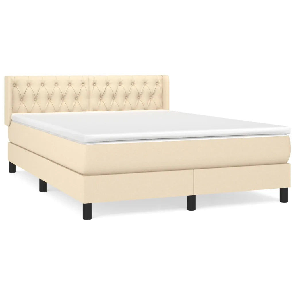 Giroletto a Molle con Materasso Crema 140x200 cm in Tessuto