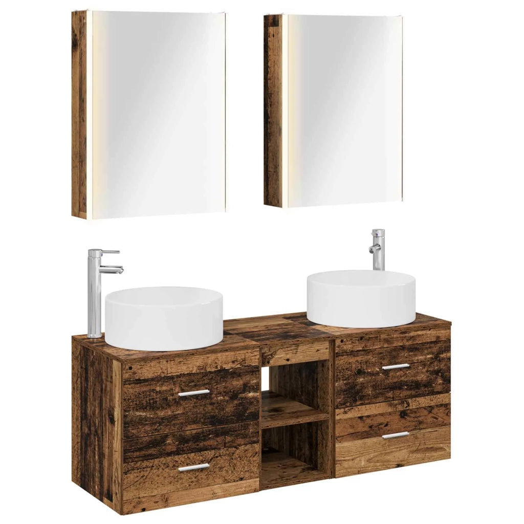 Set di mobili per il bagno 5 pcs Legno antico 3407093