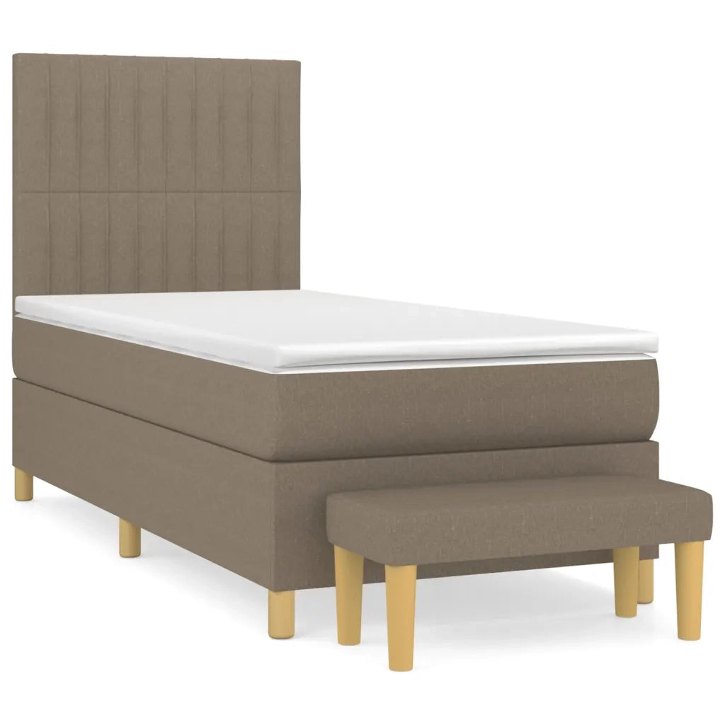 Giroletto a Molle con Materasso Tortora 100x200 cm in Tessuto 3137297