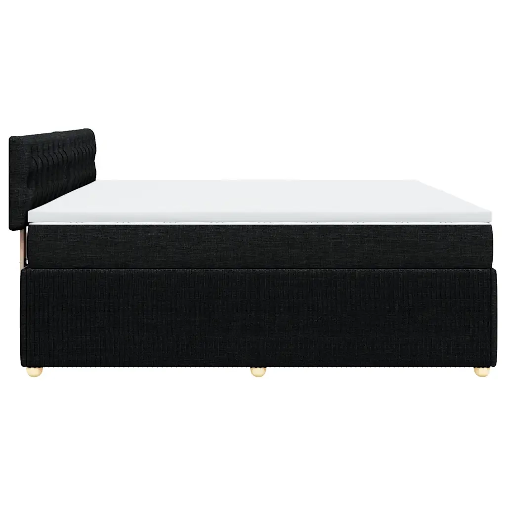 Giroletto a Molle con Materasso Nero 200x200 cm in Tessuto