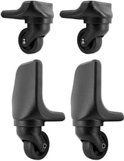 Ruote di carrello, ruote di ricambio, 360 gradi girabili, set da 4, pesanti, ruote di carrello a doppia pista, durature, silenziose ruote di carrello, nero.