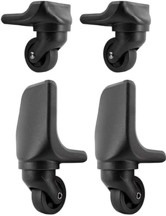 Ruote di carrello, ruote di ricambio, 360 gradi girabili, set da 4, pesanti, ruote di carrello a doppia pista, durature, silenziose ruote di carrello, nero.