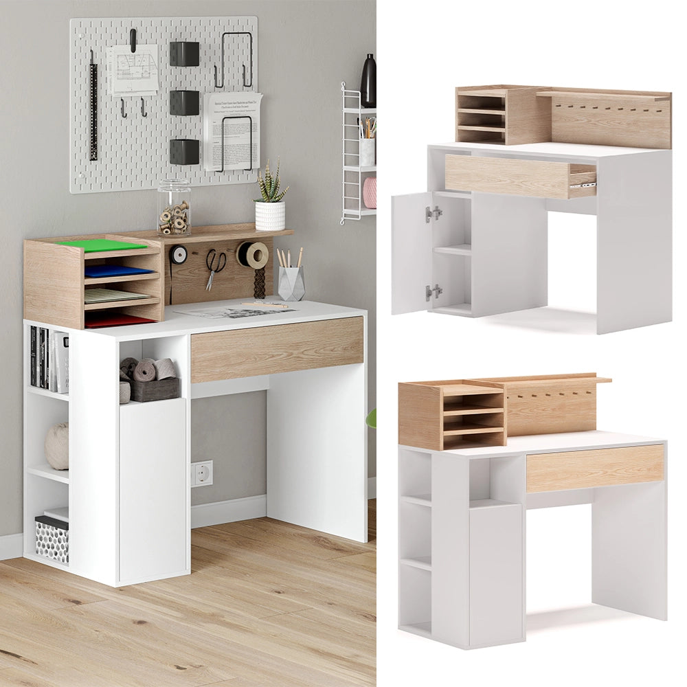 Vicco Scrivania Bianco/Sonoma 100 x 50 cm