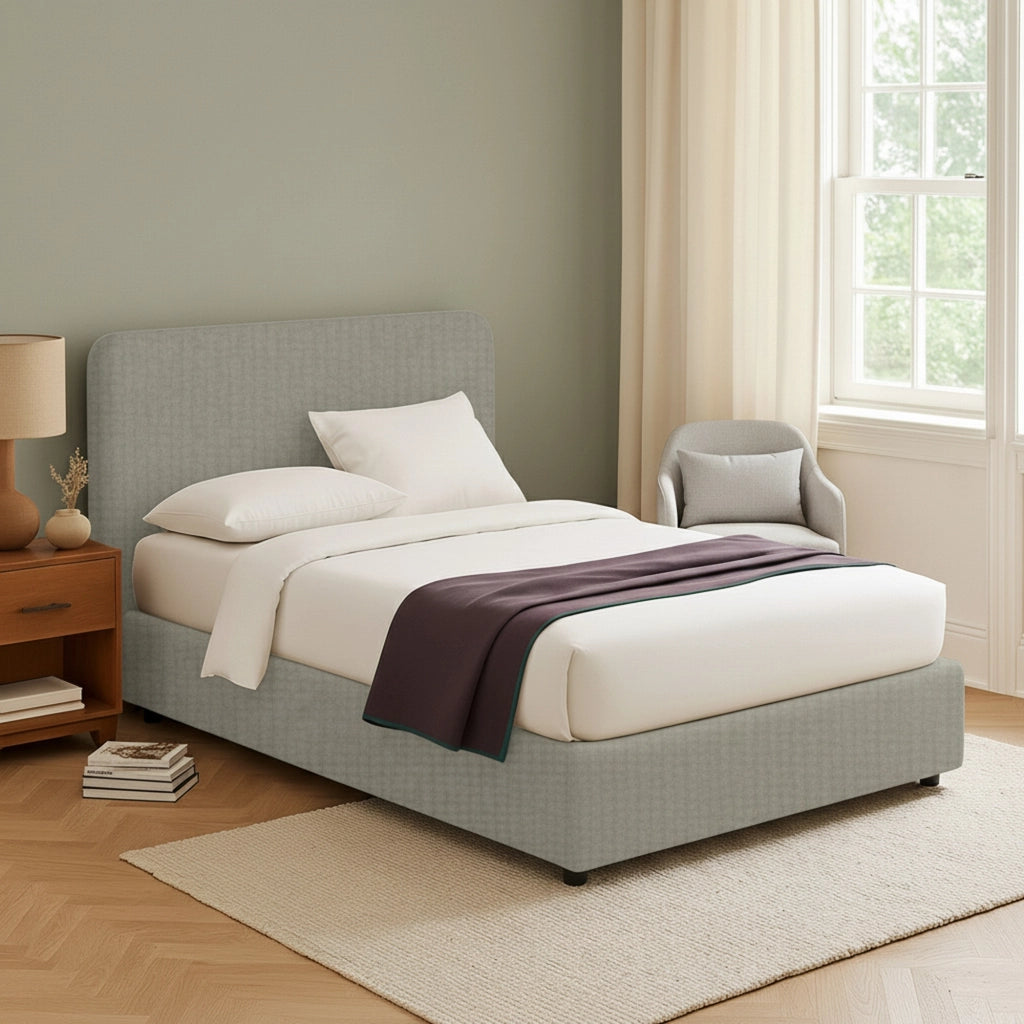 Bury, Letto Matrimoniale Sfoderabile Made in Italy, Grigio