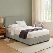 Bury, Letto Matrimoniale Sfoderabile Made in Italy, Grigio