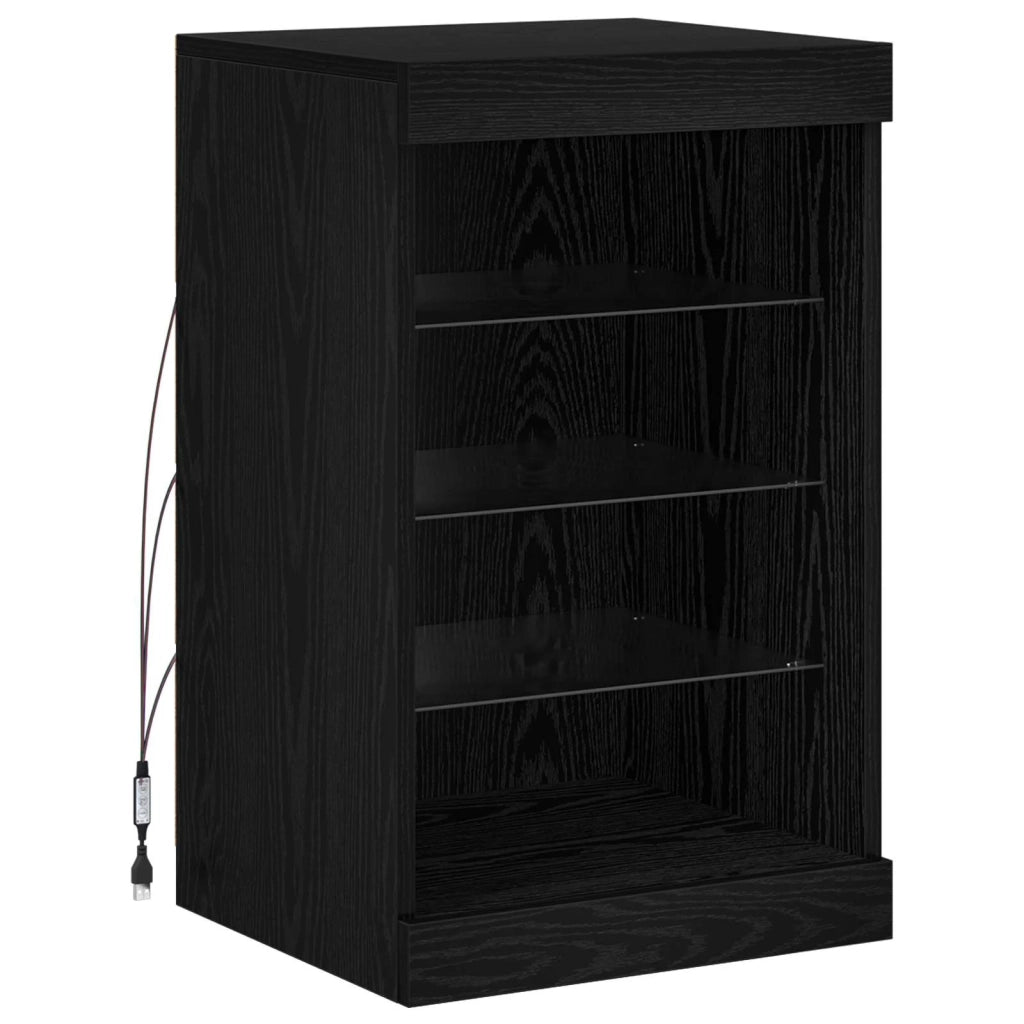 Credenza | Madia LED Rovere Nero 41 x 37 x 67 cm Legno multistrato