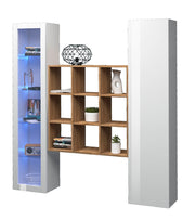Parete Attrezzata Soggiorno 170x30x180 cm Maruska n°25 Bianco Lucido