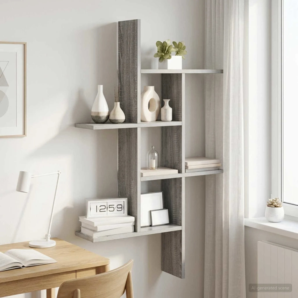 Scaffale da parete Sonoma grigio 61 x 15 x 102 cm 8012193