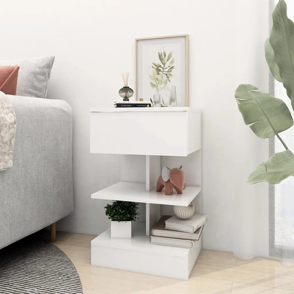 Comodino Bianco 40x35x65 cm in Truciolatocod mxl 73168