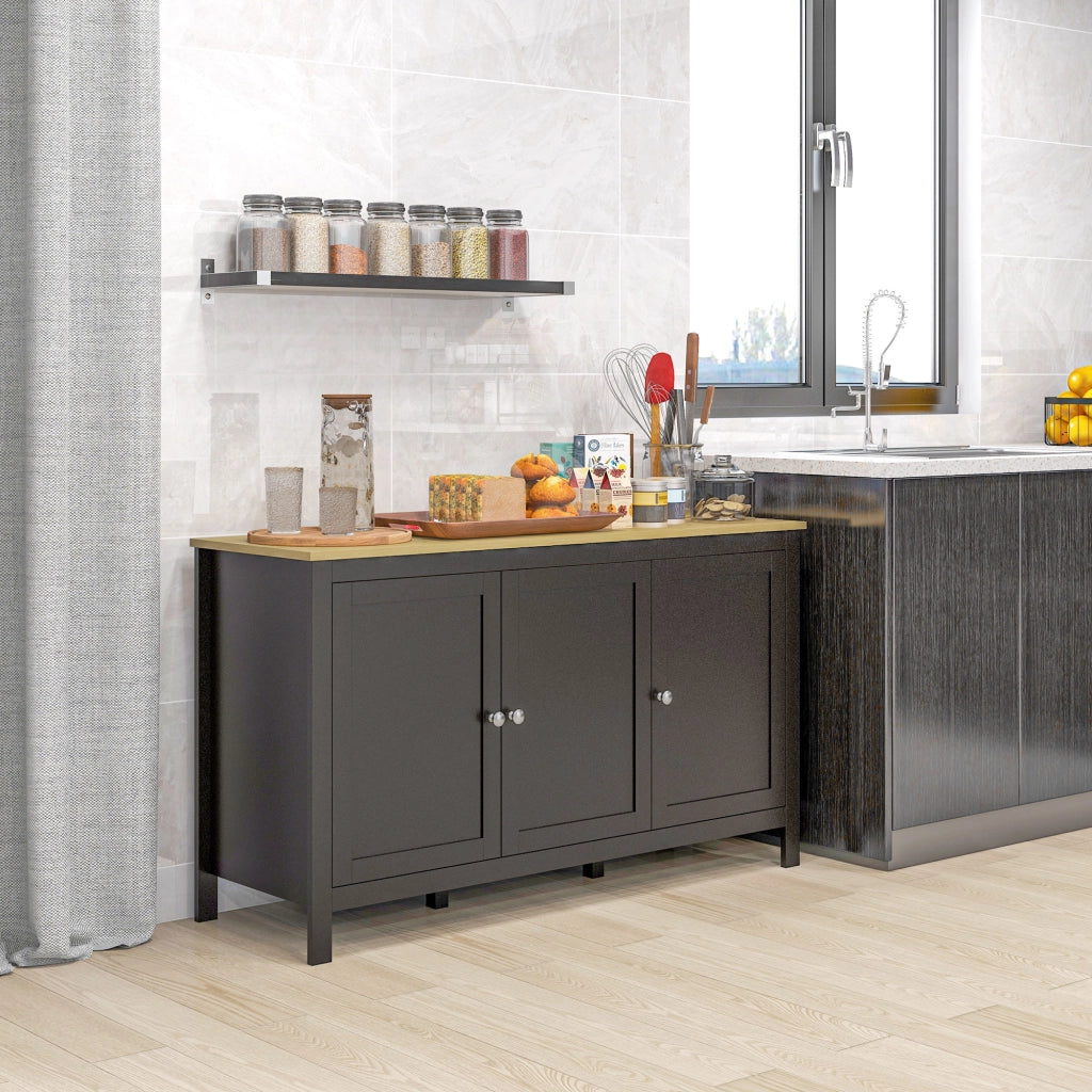 Armadietto 3 ante con ripiani regolabili ¨C Zephmum ¨C Nero 120x40x70 cm
