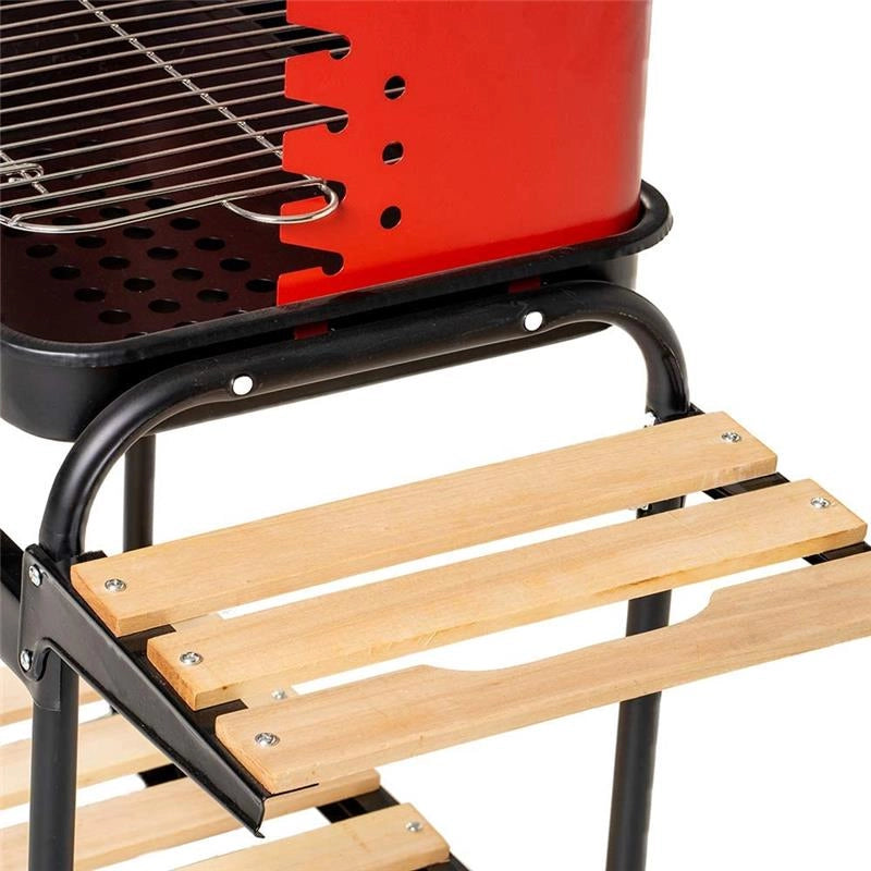 MAURY'S BARBECUE RETTANGOLARE CON RIPIANI IN LEGNO 85 X 45 X 105 CM OKX