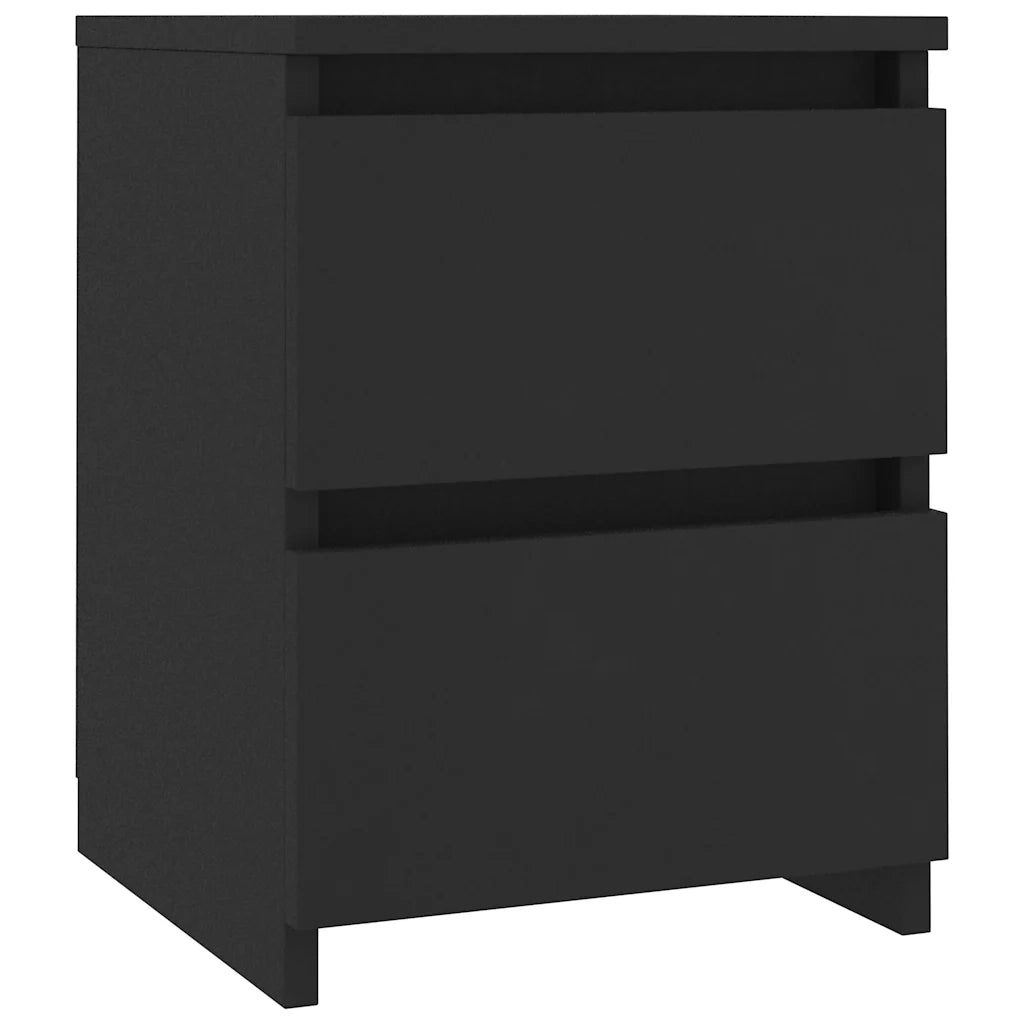 Comodini 2 pz-Set di 2 Tavolino da notte Neri 30x30x40 cm in Legno Multistrato