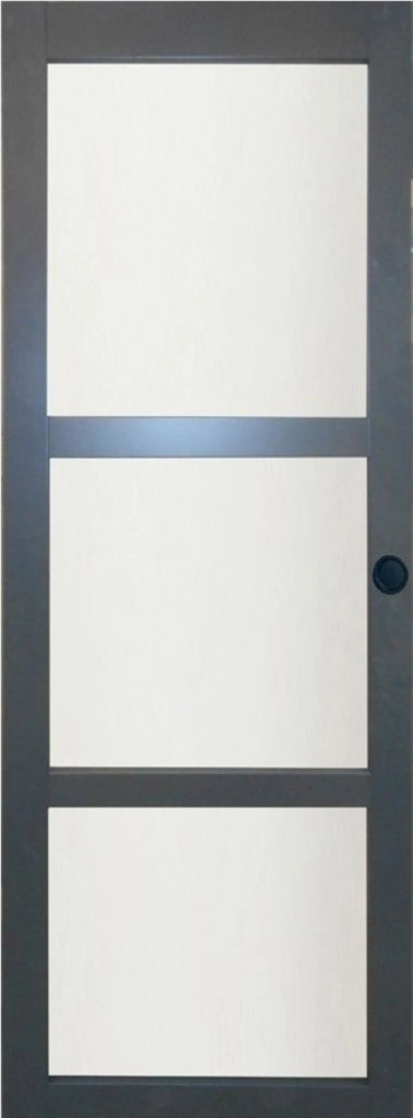 Porta Scorrevole Blakeria RAL7016 Vetrata H204 x L73 e 2 Gusci Neri
