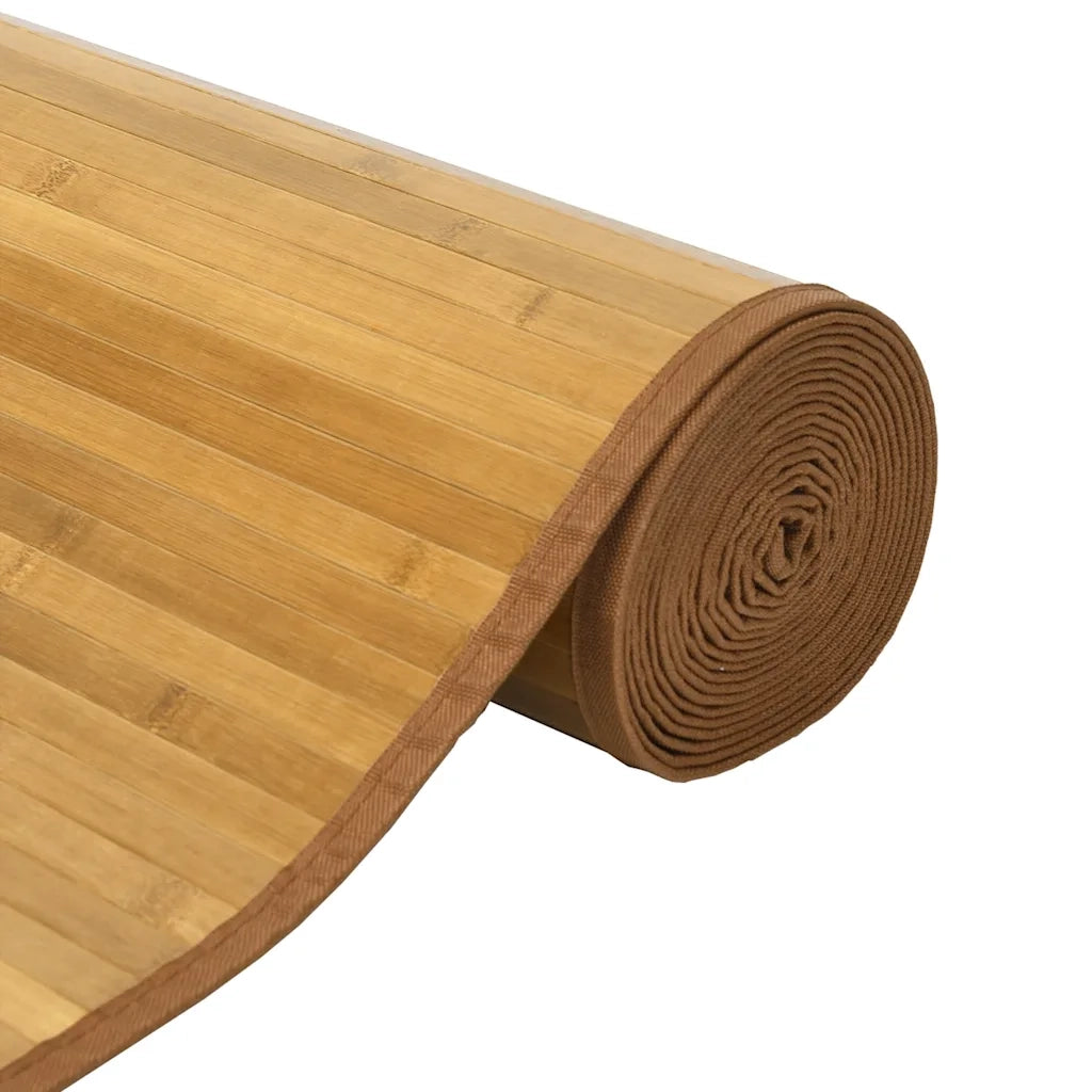 Tappeto Rettangolare Naturale 60x100 cm in Bambù 376829