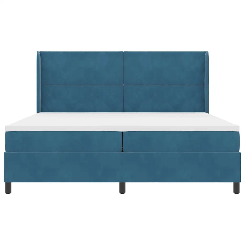 Letto a molle con strisce LED Blu 200 x 200 cm Velluto 3343944