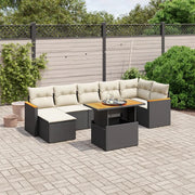 Set Divani da Giardino con Cuscini 8 pz Nero in Polyrattan 3273184