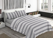 Sacco Copripiumino Piumone Letto In 100% Cotone Made Italy Vari Disegni RP - 1 Piazza - Righine Grigio