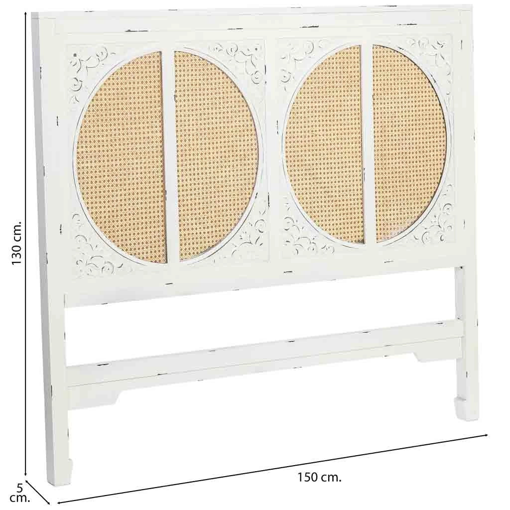 Testiera in legno bianco con doghe 150x5x130h cm