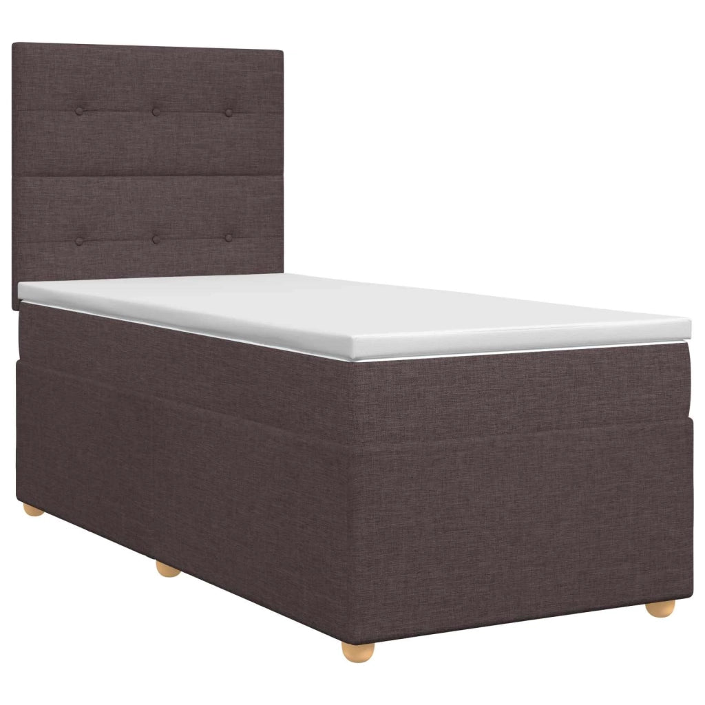 Letto box spring con materasso Marrone Scuro 90 x 200 cm 3453798