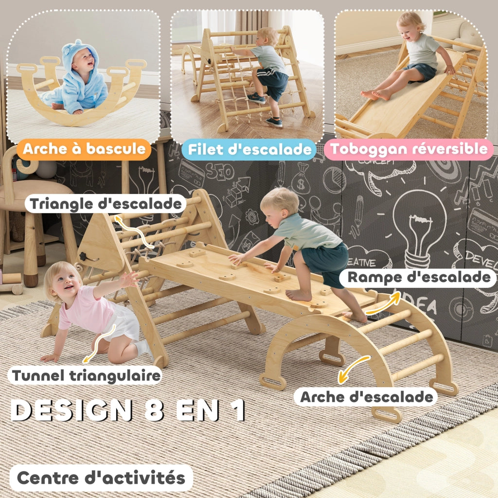 Casa gioco bambini con scivolo e scala ¨C zephmum ¨C legno naturale