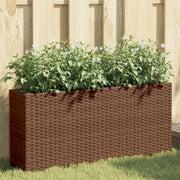 Fioriere da Giardino con 2 Vasi Marrone 90x20x40 cm Polyrattan 3210514