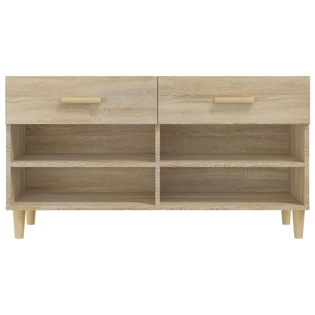 Scarpiera-Scaffale per scarpe Rovere Sonoma 102x35x55 cm in Legno Multistrato 695675