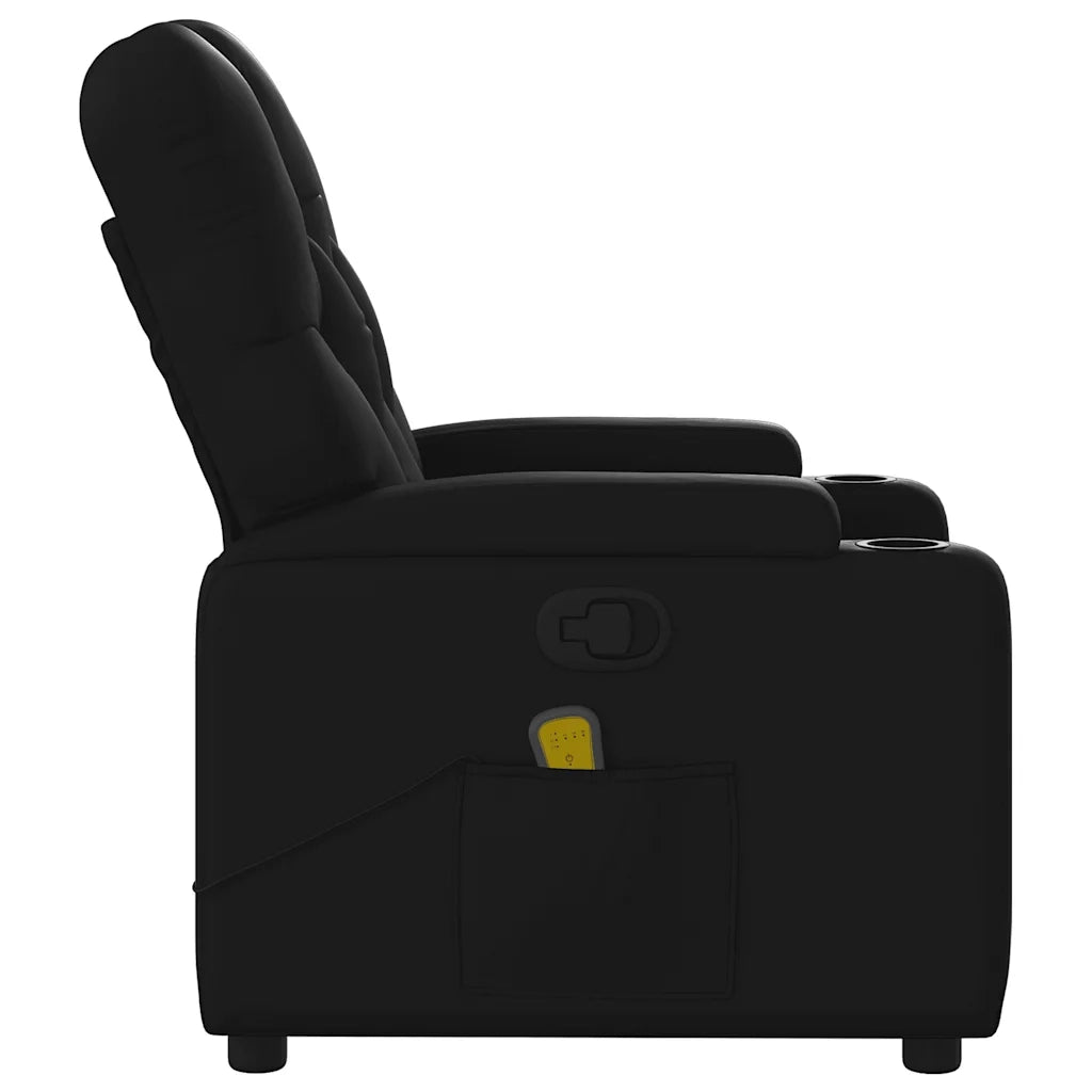 Poltrona Massaggiante | Sedia Relax Reclinabile Nera in Similpelle