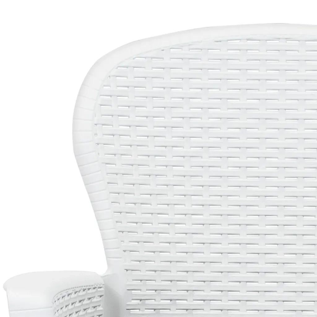 Set Pranzo da Giardino 7 pz in Plastica Stile Rattan Bianco cod mxl 37741