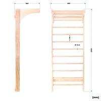 Toboli Spalliera svedese legno 220 cm max 150 kg Scala per ginnastica bambini adulti
