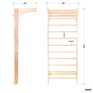 Toboli Spalliera svedese legno 220 cm max 150 kg Scala per ginnastica bambini adulti
