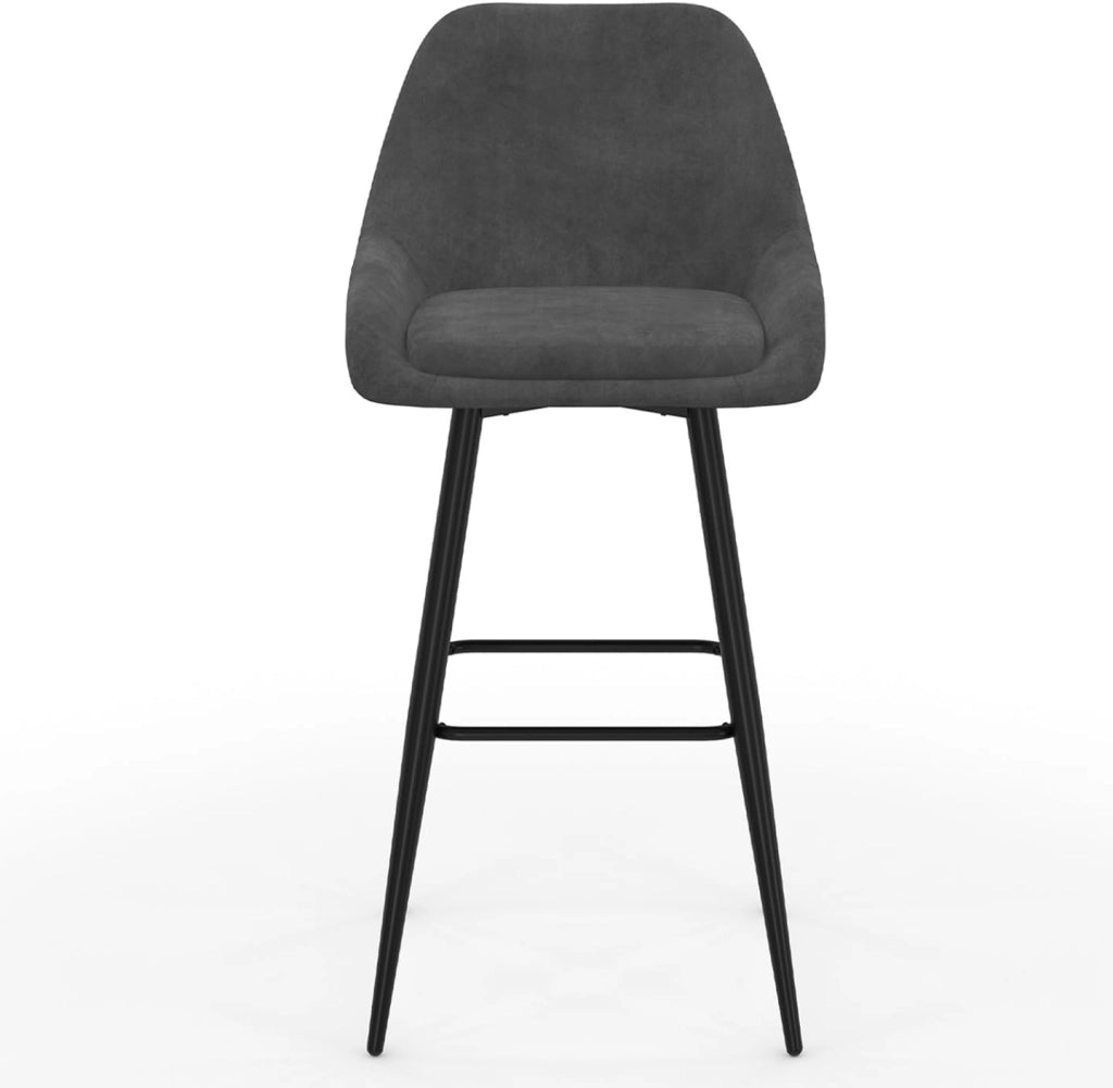 Set di 4 sgabelli da bar THALYA in velluto misto blu, grigio chiaro, grigio scuro, giallo