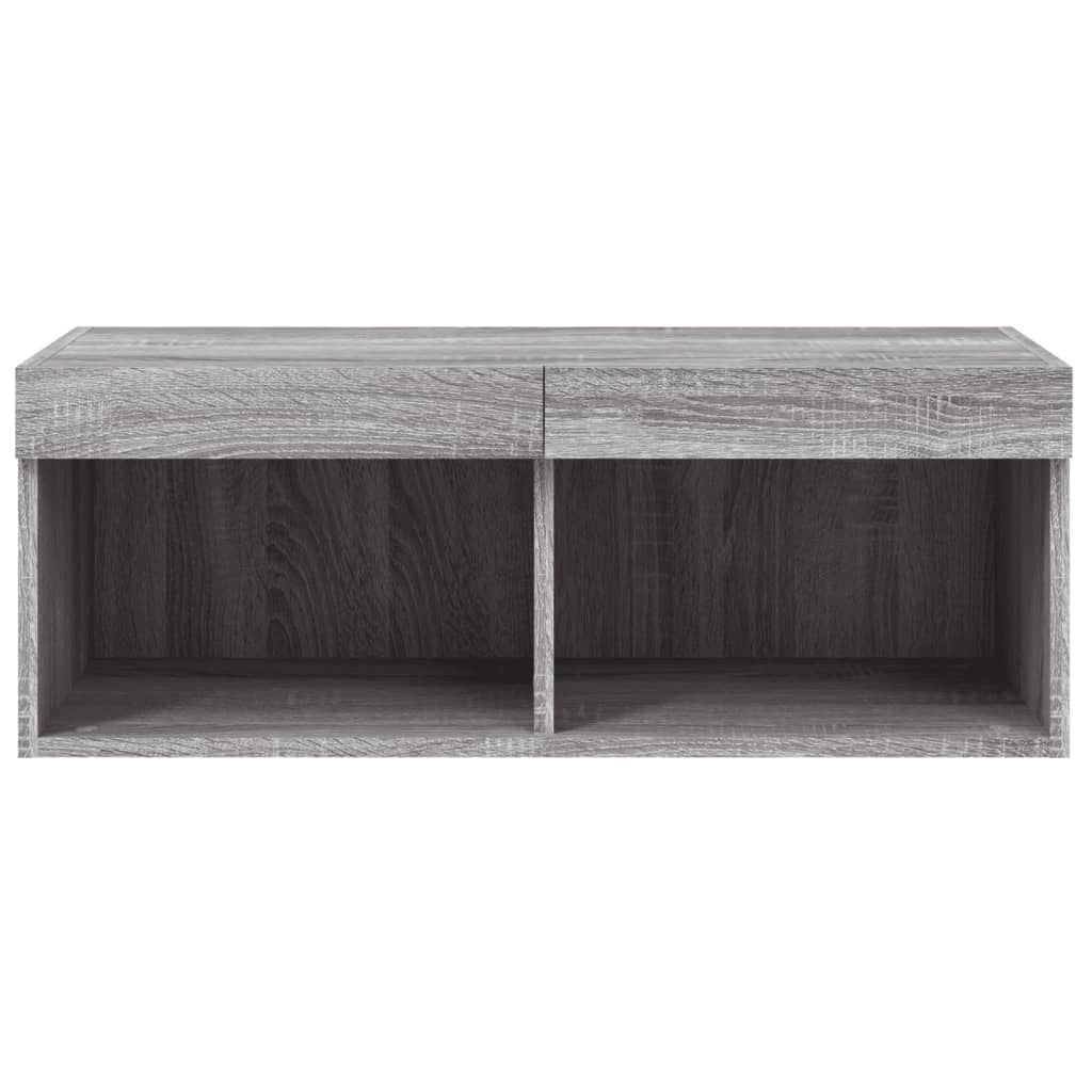 Mobile TV multimediale scaffale TV credenza mobile TV sala da pranzo soggiorno camera da letto con luci LED Sonoma 80 x 30 x 30 cm grigio 02_0026829