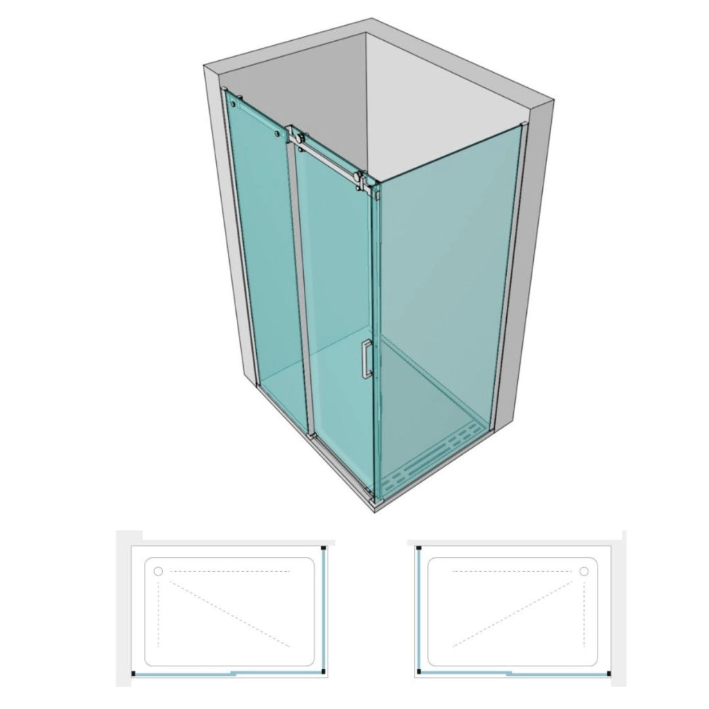 Lato fisso porta doccia scorrevole gemma design moderno *** misure 87-89xh200 cm, confezione 1