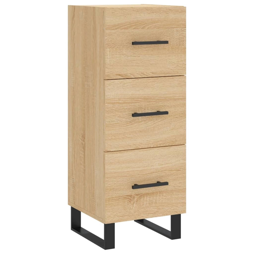 Buffet credenza cassettiera armadio mobile contenitore organizer cucina soggiorno salotto rovere Sonoma alto 34,5 x 34 x 180 cm legno ingegnerizzato marrone 02_0034048