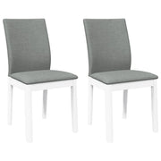Sedie da Pranzo con Cuscini 2 pz | Sedie da cucina Bianco Legno Massello di Hevea
