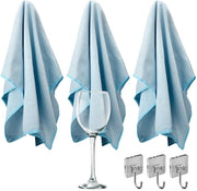 Set di stoviglie in microfibra da 3 pezzi - Pluis e kras resistenti - Dimensioni grandi - 40 x 70 cm - Adatto per specchi e superfici lucide - Stoviglie in vetro