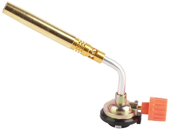 Brander Instelbare Vlam fino a 1300 °C - Camping - Barbecue - Butano - Accensione Manuale - 19 cm - Vettore di Fiamma