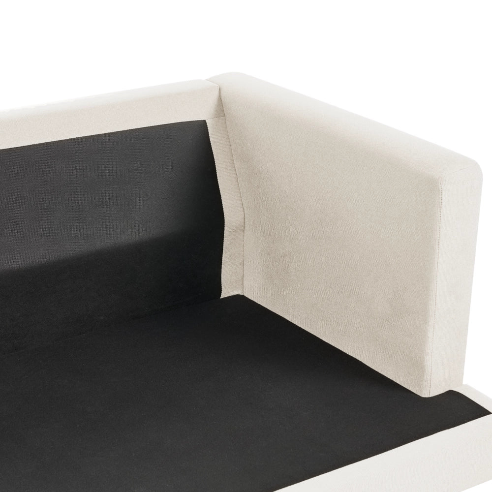 Divano a 3 posti in tessuto Beige chiaro Gambe in legno scuro Soggiorno in stile moderno