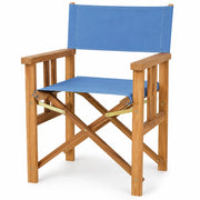 Sedia Regista pieghevole in Legno Teak e Tela azzurra - Cannes