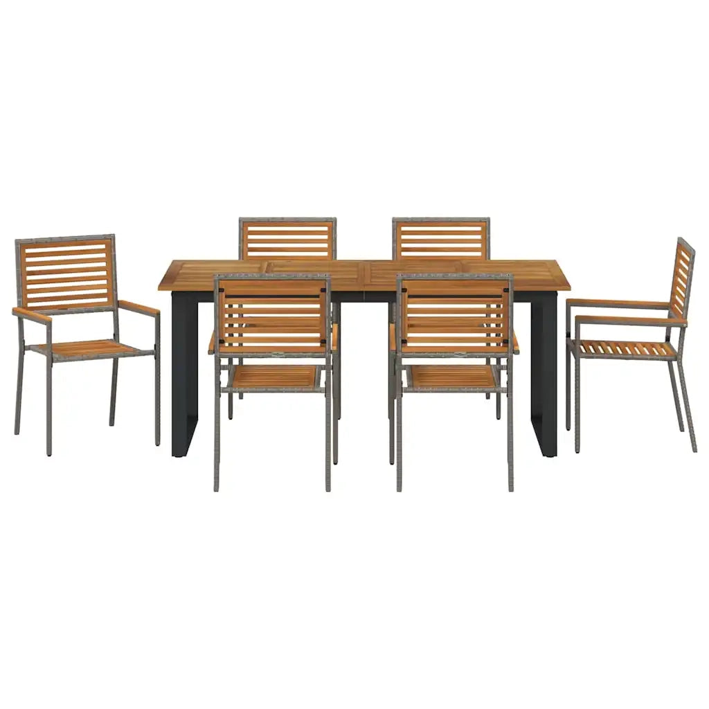 Set da Pranzo per Giardino 7 pcs Grigio 3365464