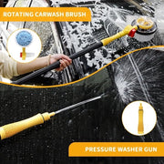 Asciugamano rotante 100 cm spazzola per auto con manico 360° rotante con serbatoio di sapone Pistole ad alta pressione Set di spazzole per auto per il lavaggio di auto pareti angoli