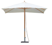 Ombrellone da Giardino 3x2m Palo Ø38 mm in Bambù e Poliestere Ecrù