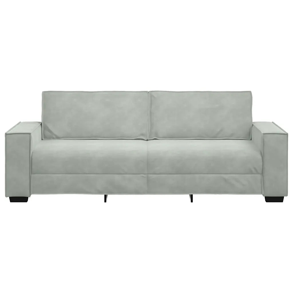 Divano a 3 Posti Grigio Chiaro 220x78x84 cm in Velluto 4105030