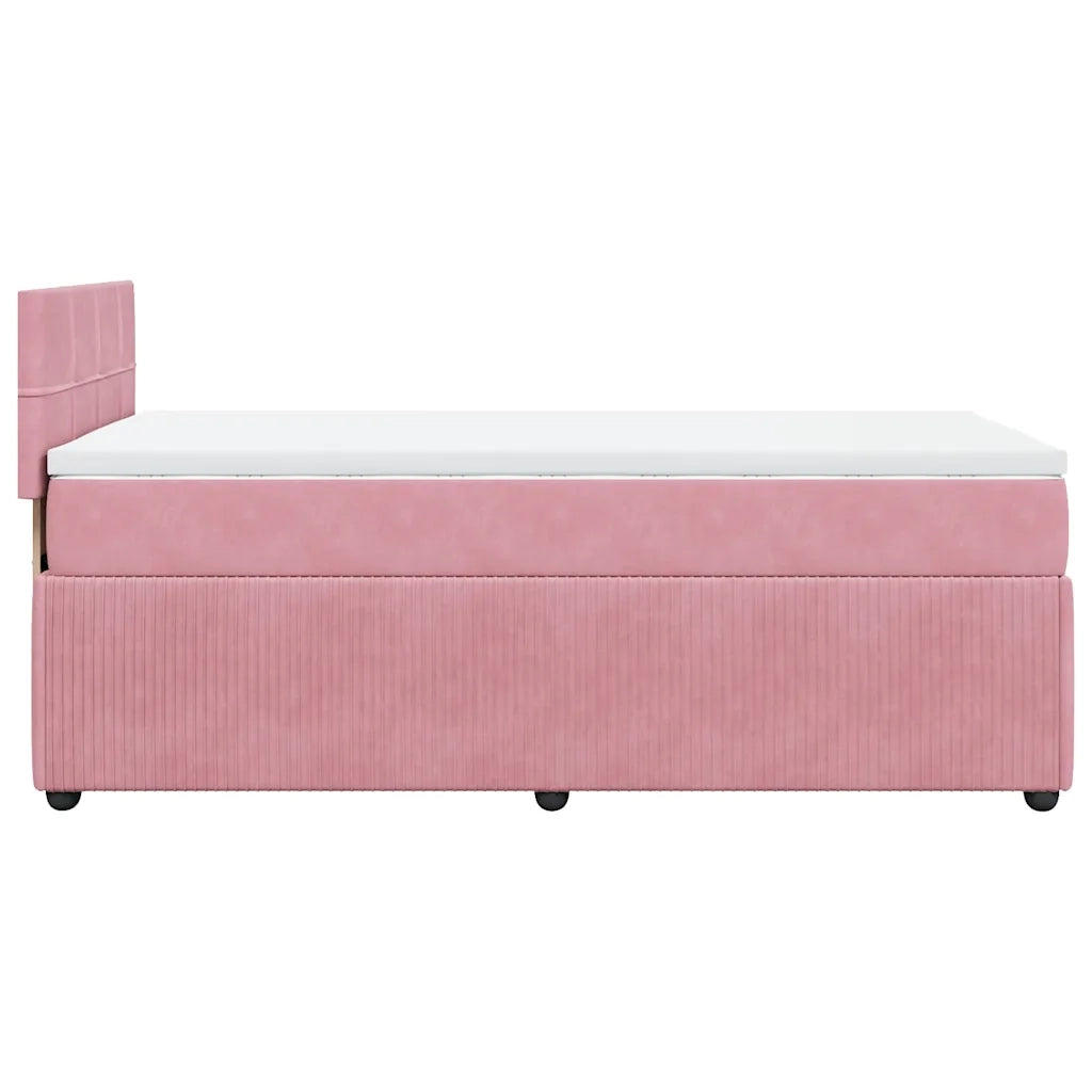 Giroletto a Molle con Materasso Rosa 80x200 cm in Velluto