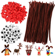 Strumenti per bambini - Rastrelliera colorata - Materiali per hobby - Pulitore per tubi DIY - Pomponi - Fili di spugna - Adesivo autoadesivo