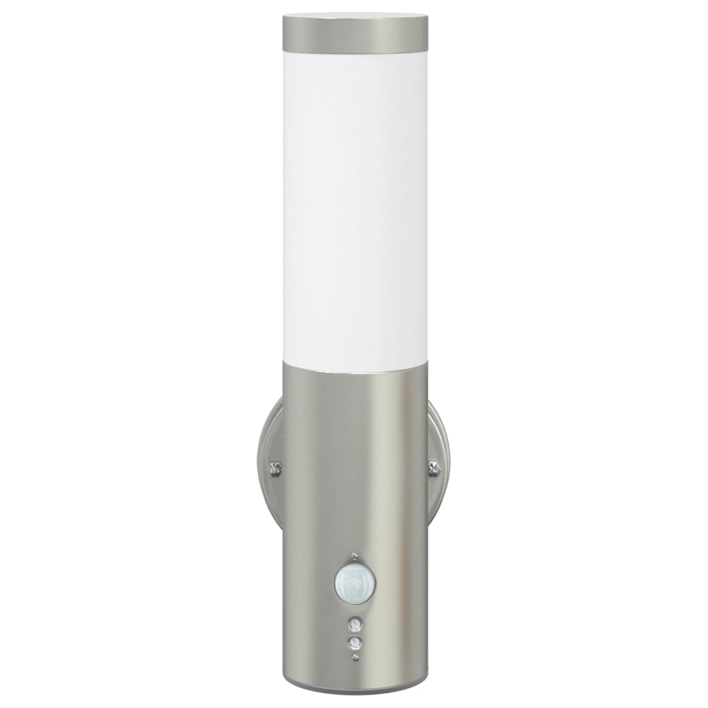Luce da Parete Esterna con Sensore Argento Acciaio Inossidabile IP44