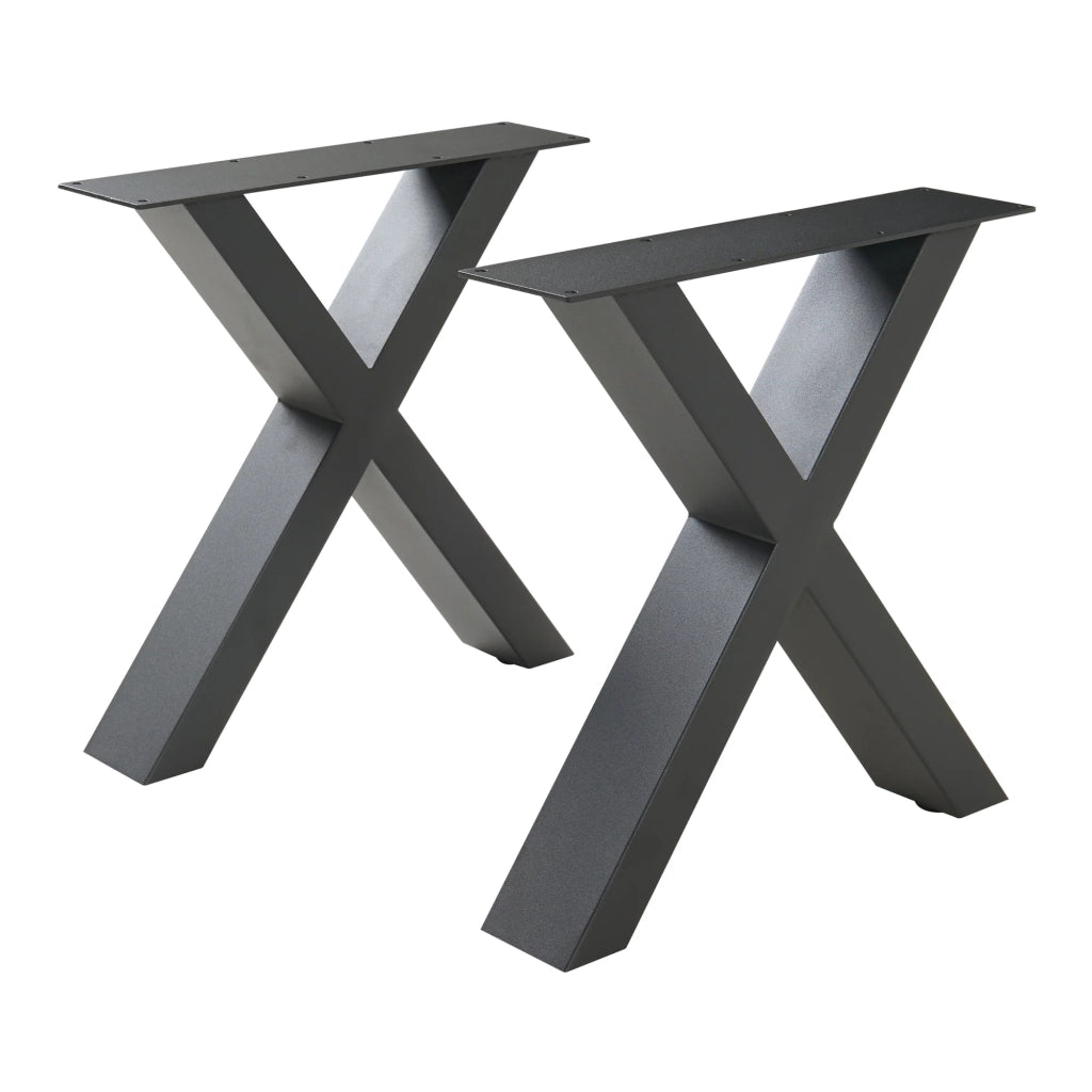 Set di 2 gambe per tavolo da arredamento dal design moderno 42 x 40 cm in acciaio nero 03_0009686