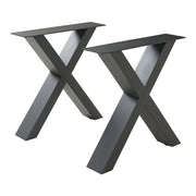 Set di 2 gambe per tavolo da arredamento dal design moderno 42 x 40 cm in acciaio nero 03_0009686