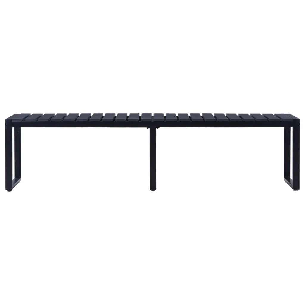 Panca da giardino mobili da esterno per patio terrazza 180 cm pannello PS nero 02_0011276